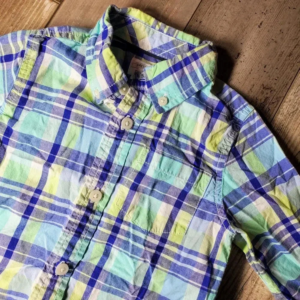Dressed Up by Gymboree Boys Plaid Long Sleeve Button-Up Dress Shirt Size 18-24M
